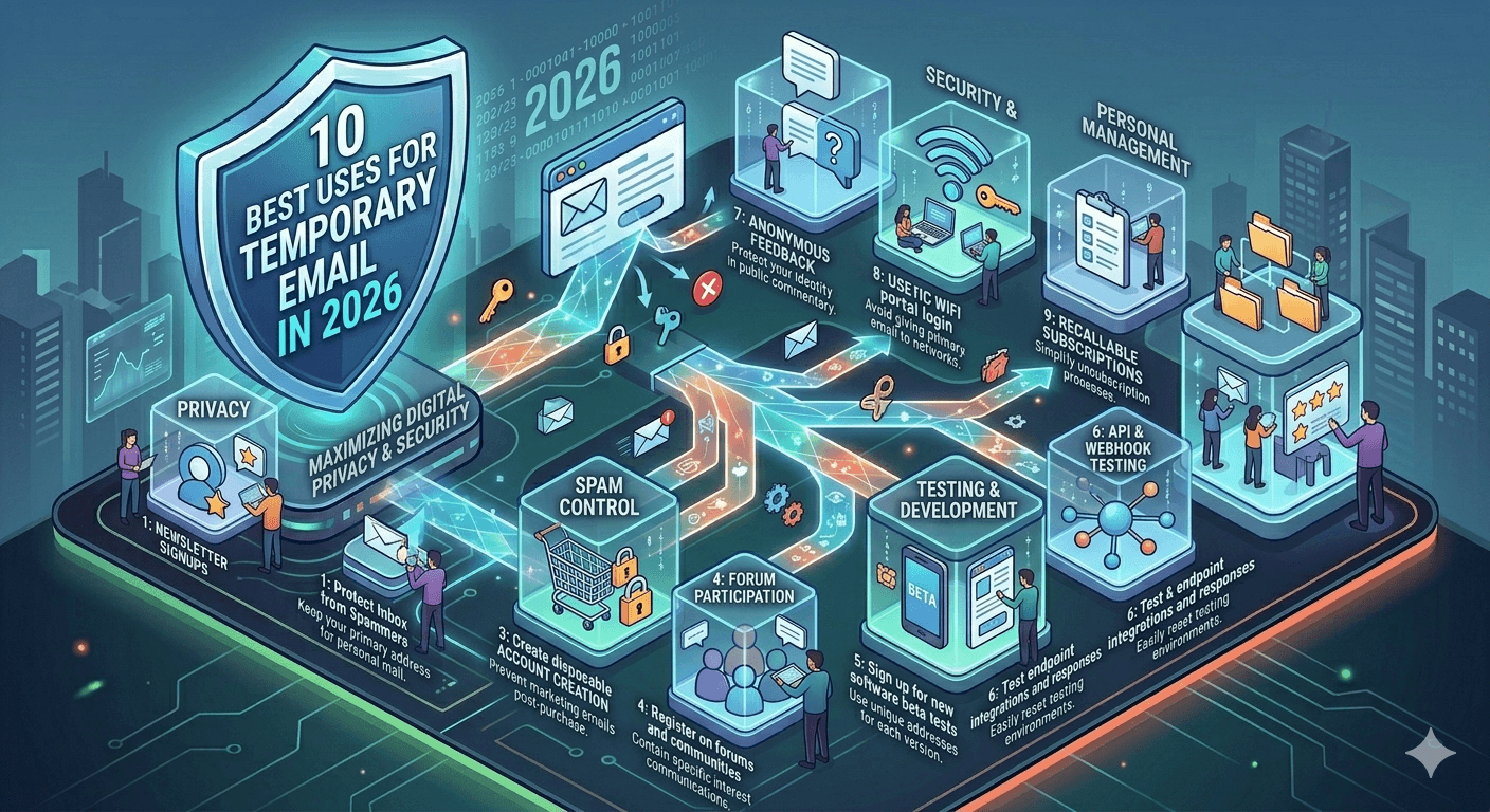 Illustration for “10 Best Uses for Temporary Email in 2026”