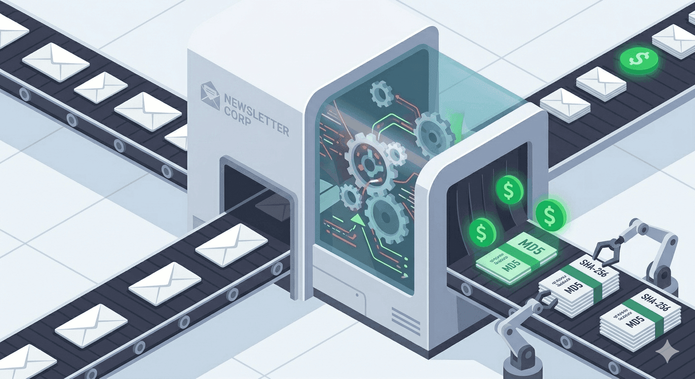 Illustration for “The True Cost of 'Free' Newsletters: How Your Email is Sold to Advertisers”